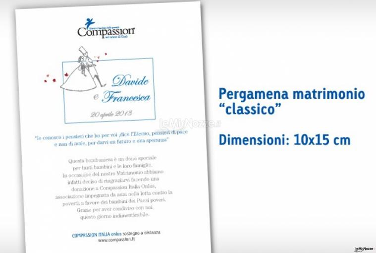Cartoncino matrimonio classico