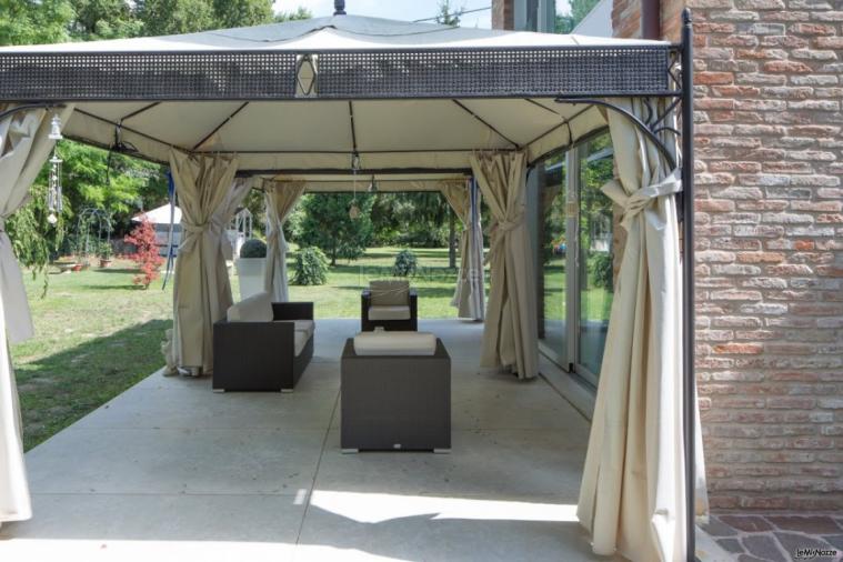 Graziosi gazebo che si trovano nel giardino della villa