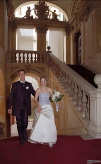 Foto degli sposi alla location di matrimonio