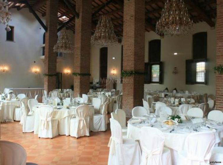 Interno della barchessa per il matrimonio