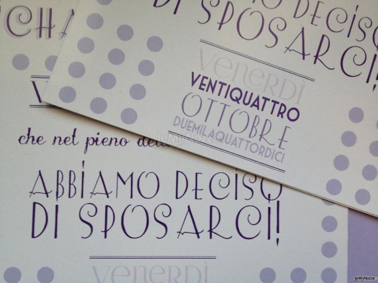 Invito Di Nozze - Grafica per partecipazioni pieghevoli a pois lilla