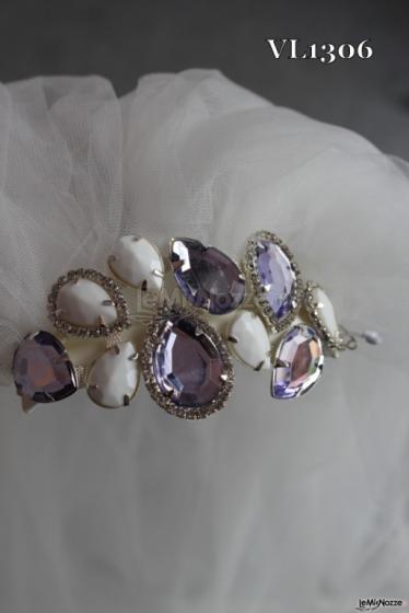 Velo tulle con applicazione gioiello sul pettine - Accessori Pamù