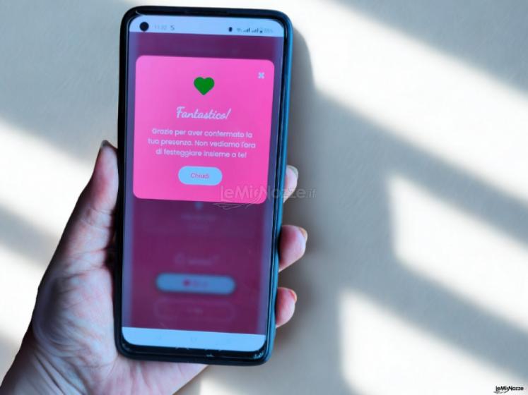 Partecipazione di nozze digitale : dettaglio della funzione RSVP