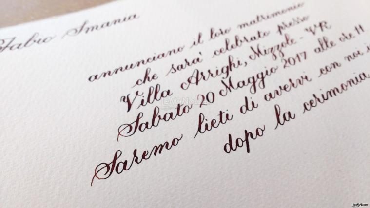 Silvia Raimondi Calligrafia - Particolare partecipazione