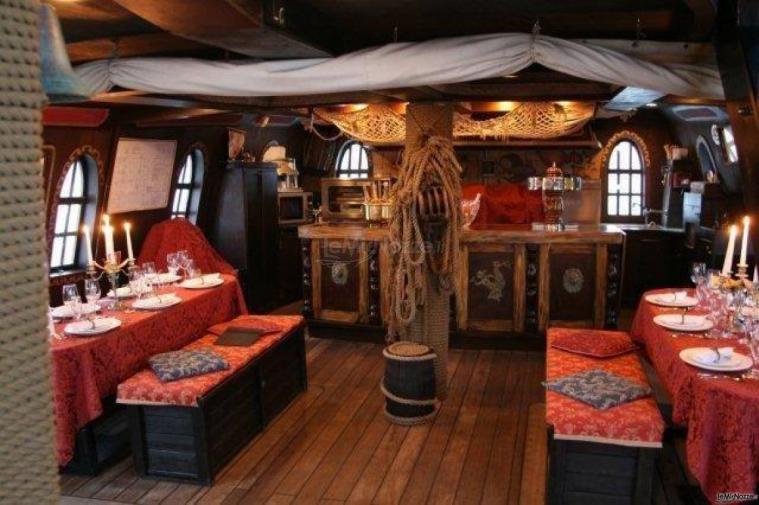 Tavoli per il matrimonio a bordo del Galeone