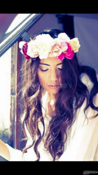 Rosa bianco e fiori Mary make up