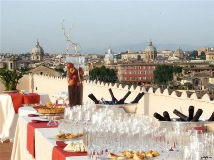 Terrazza panoramica per ricevimenti di matrimonio a Roma