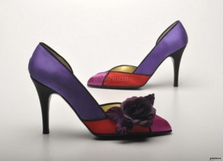 Decoltè viola e rosso per il ricevimento di nozze - Modello Tamarice