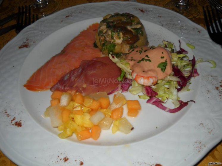 Una portata del menu delle nozze a Villa Epika