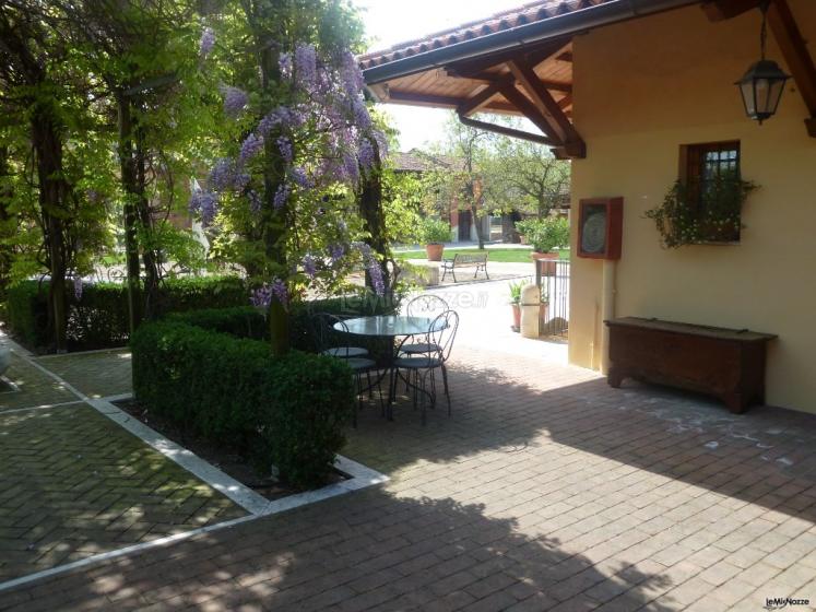 Particolare del giardino e della veranda