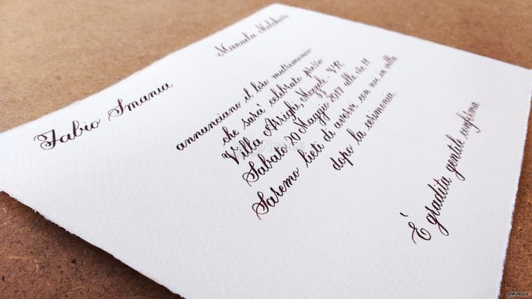 Silvia Raimondi Calligrafia - Particolare partecipazione