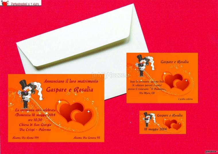 Partecipazioni a 1 euro - Set personalizzato di partecipazioni e segnaposti