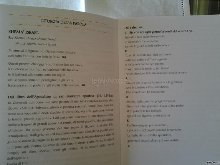 Le Nozze Che Vorrei - Libretto messa