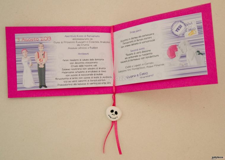 Menù, tema fuxia, teschietti - Vision Wed