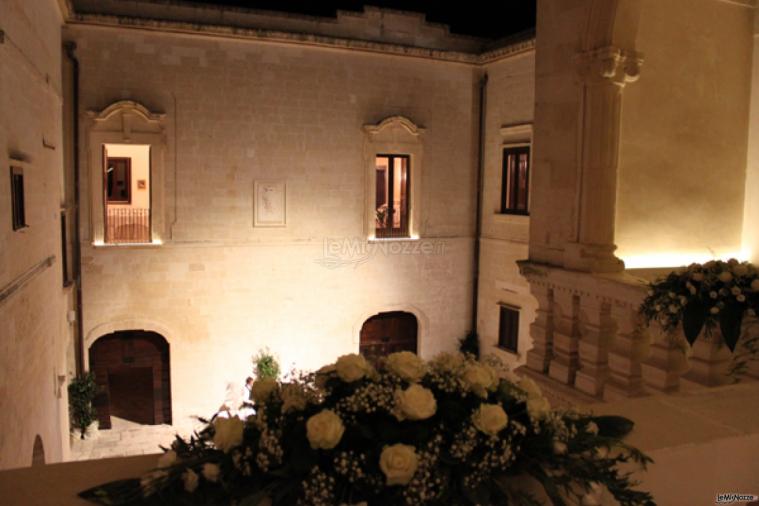 Il cortile interno da un balcone